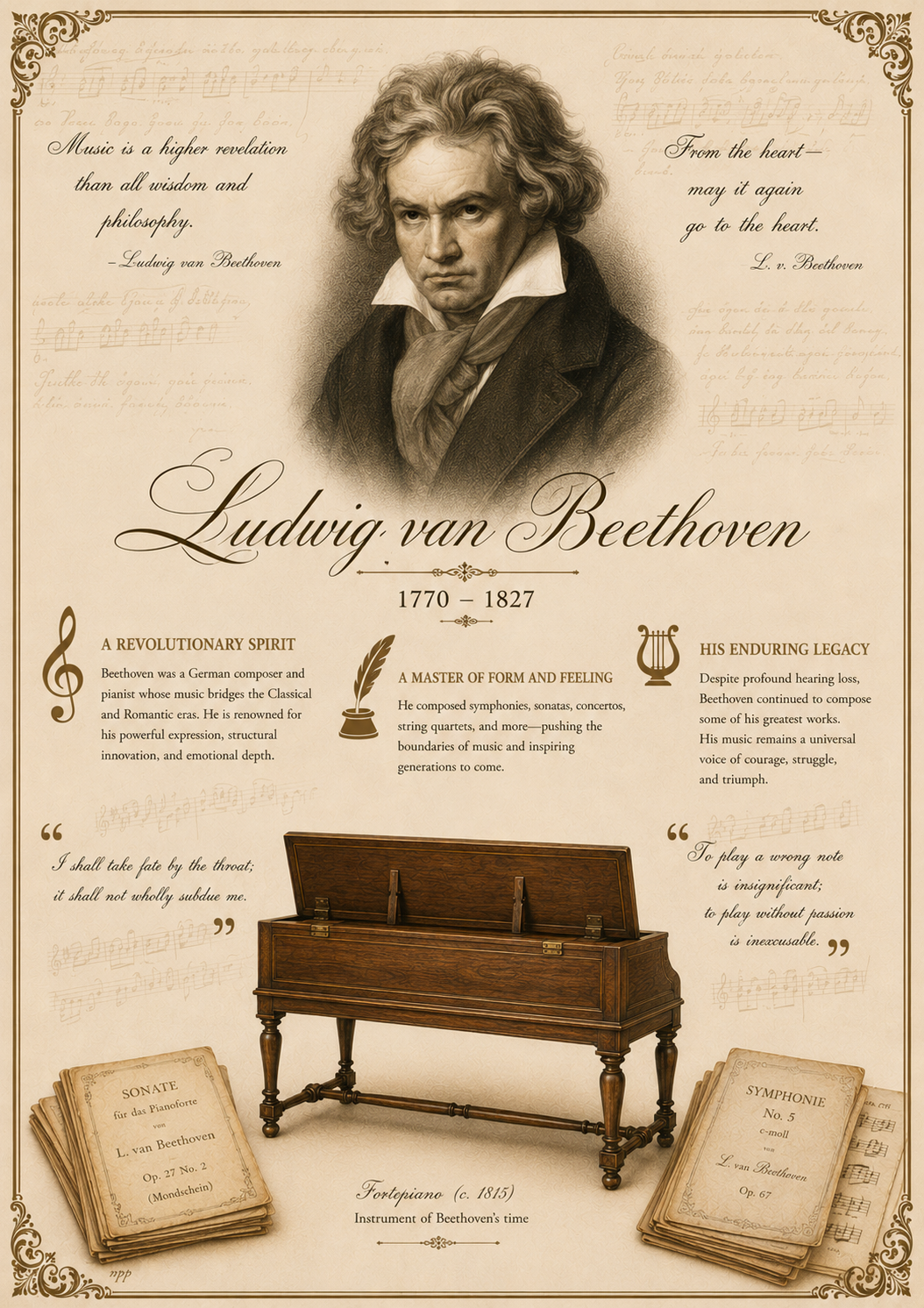 Ludwig van Beethoven — Portrait Art Print