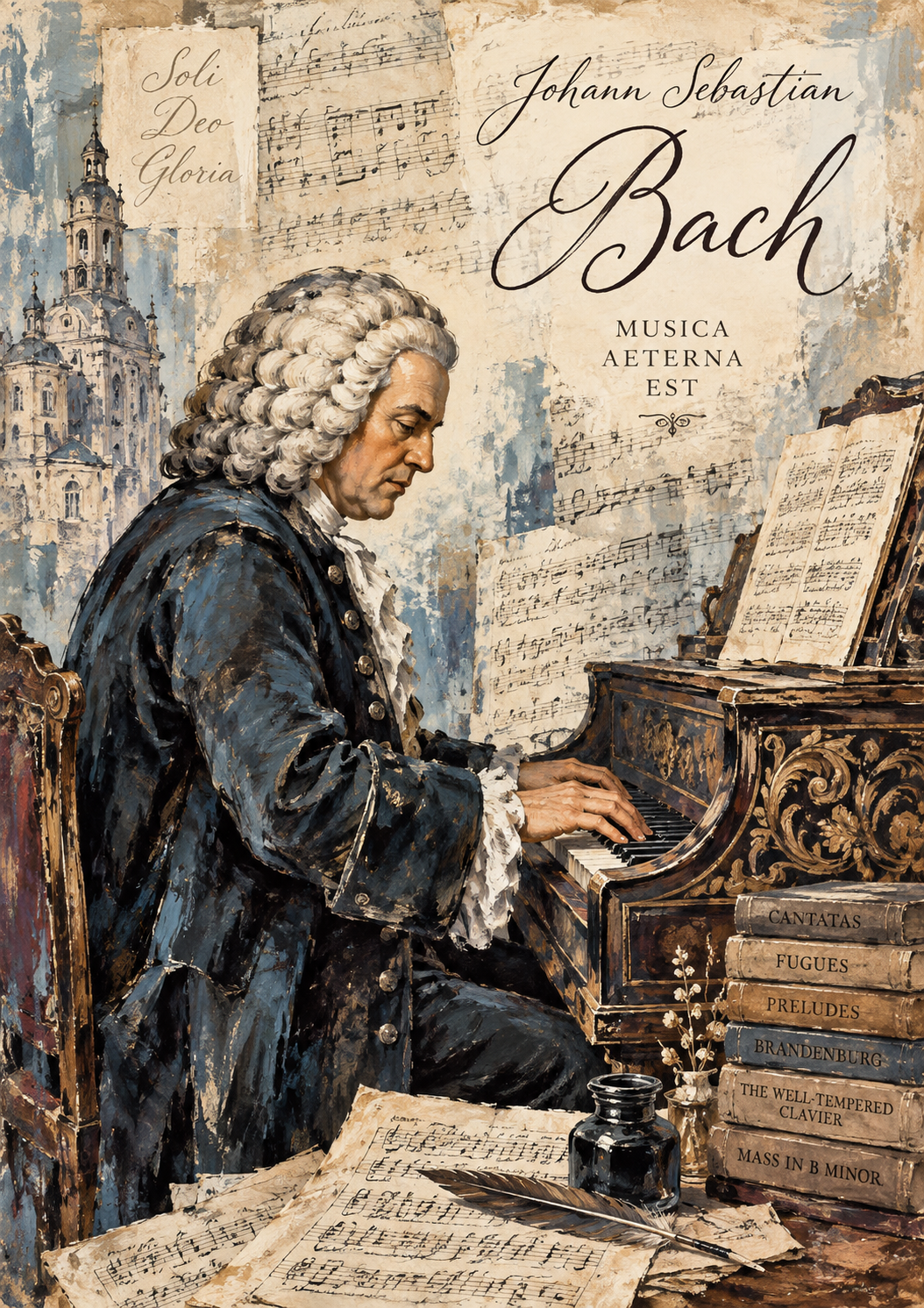 Johann Sebastian Bach — Musica Aeterna Est Art Print