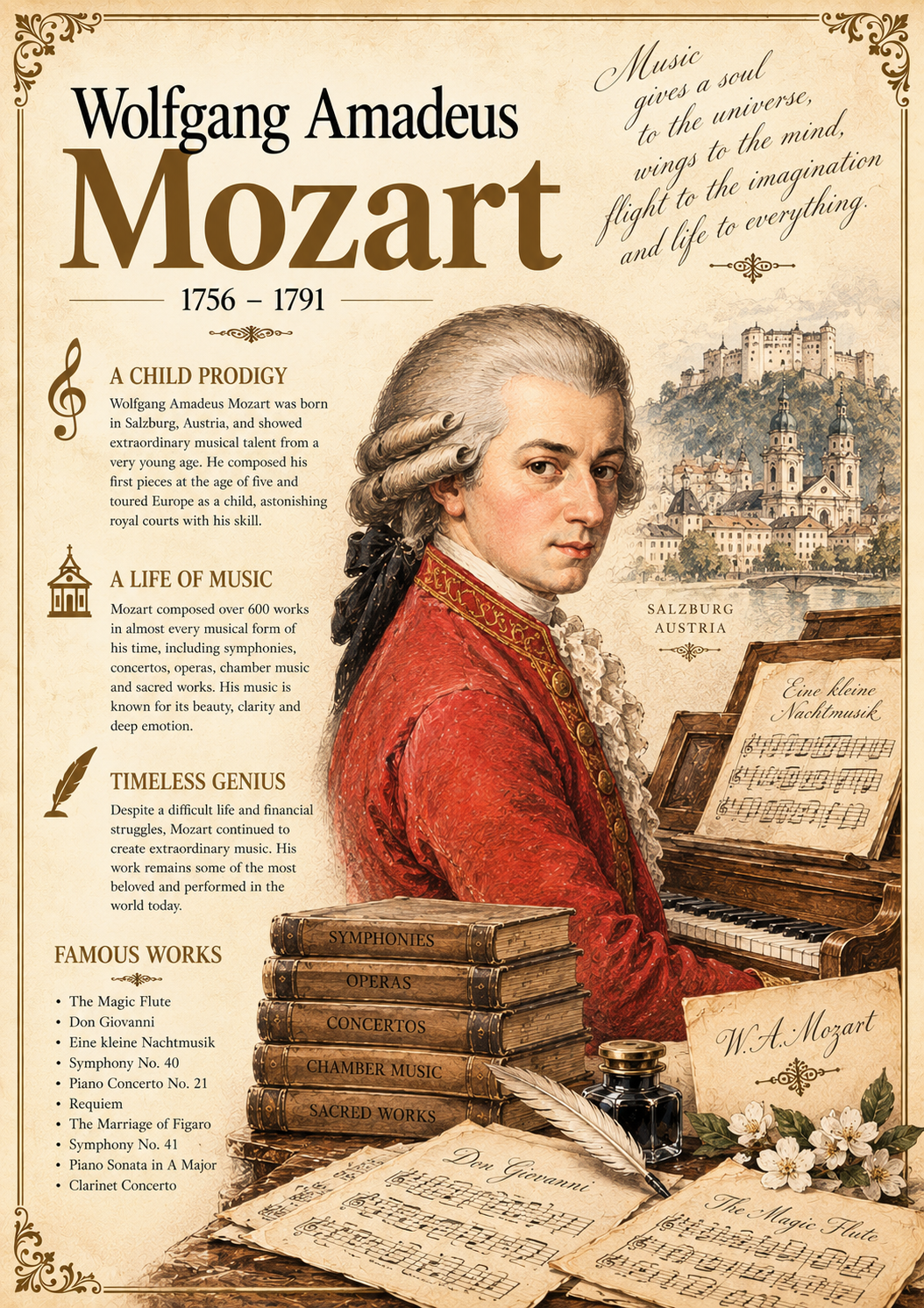 Wolfgang Amadeus Mozart — Portrait Art Print