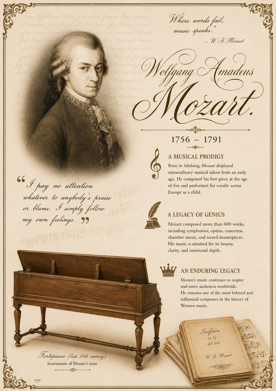 Wolfgang Amadeus Mozart — Legacy Art Print