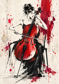 Passion in Red - Cello Art Print