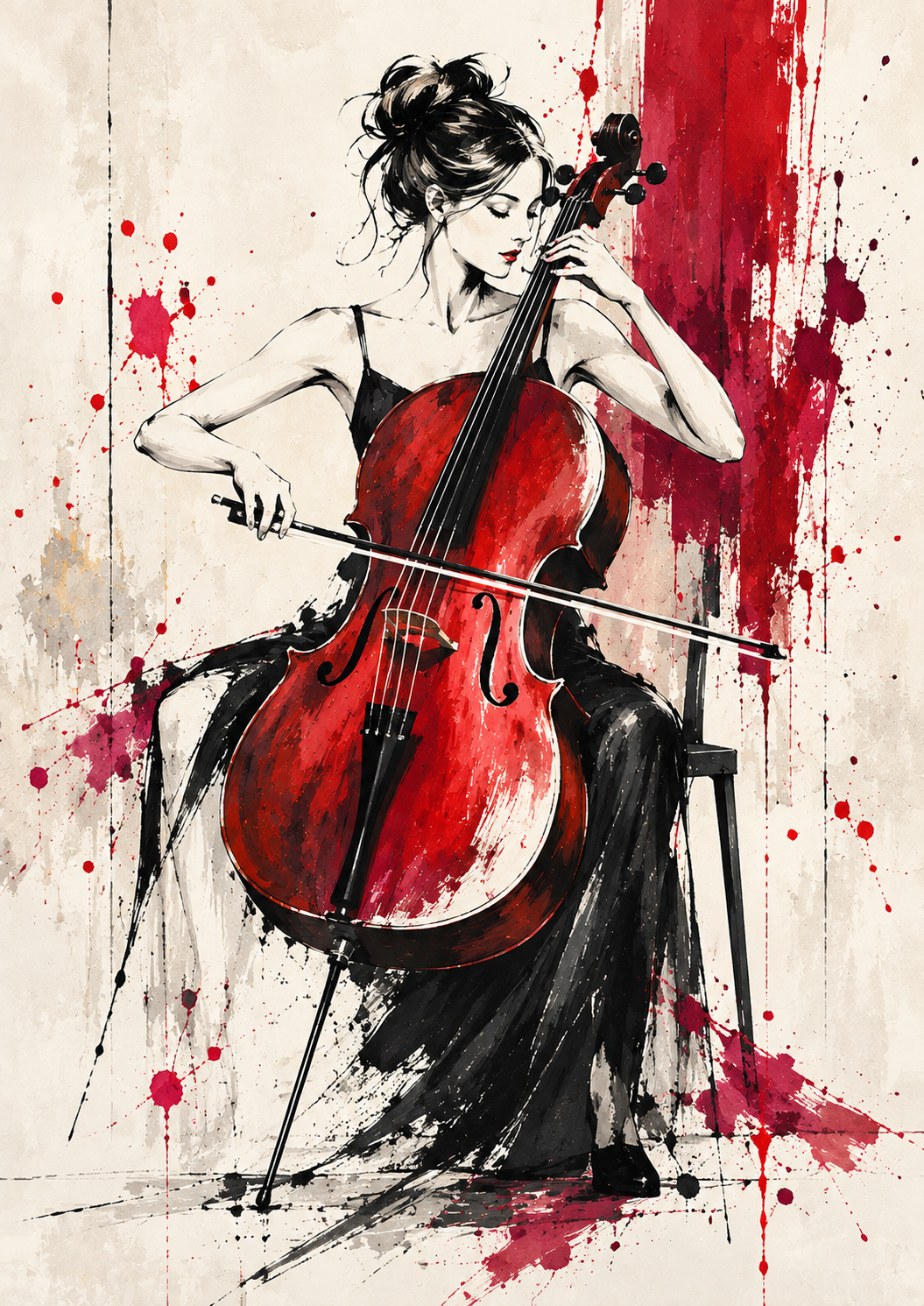 Passion in Red - Cello Art Print