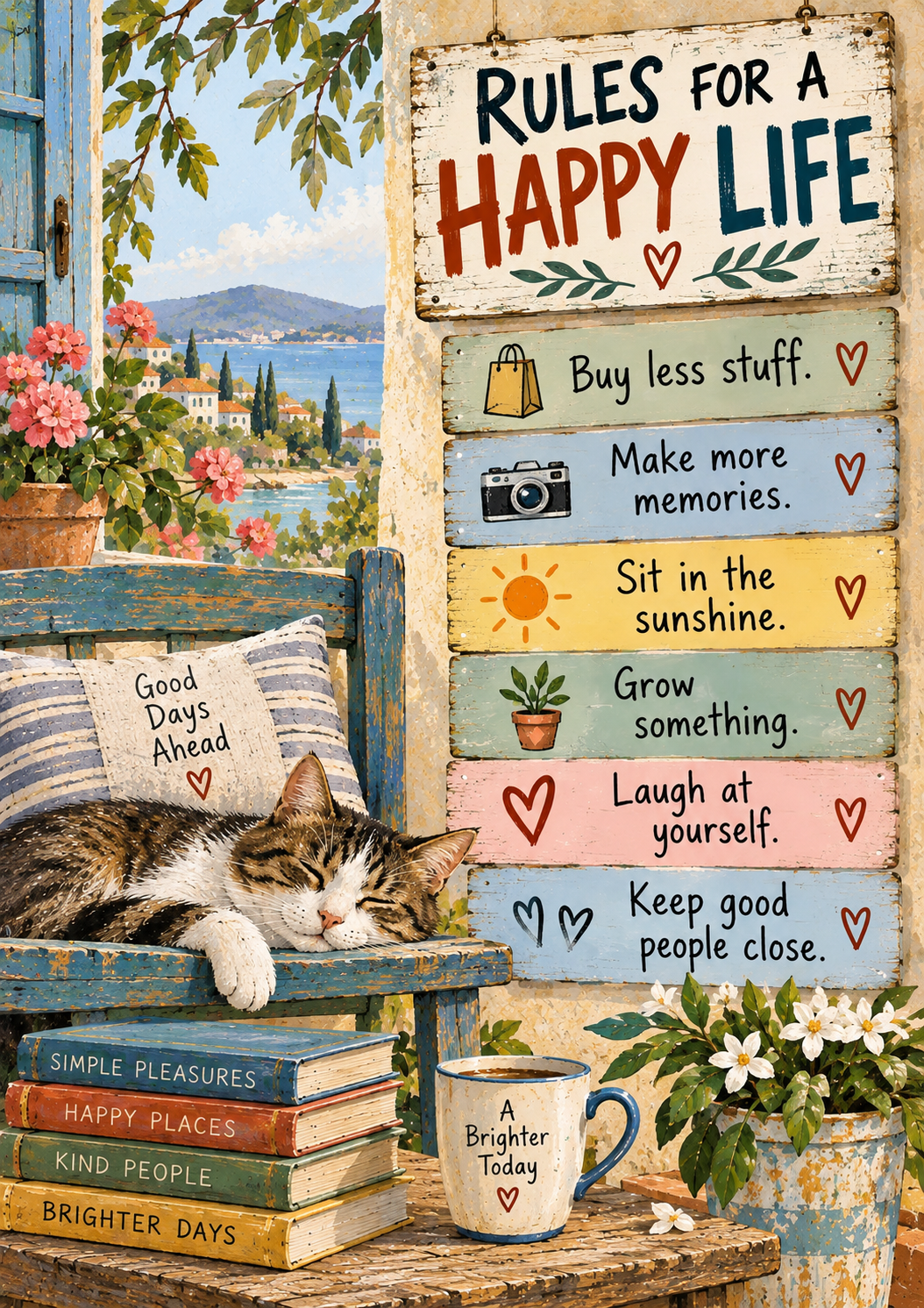 Rules for a Happy Life — Art Print