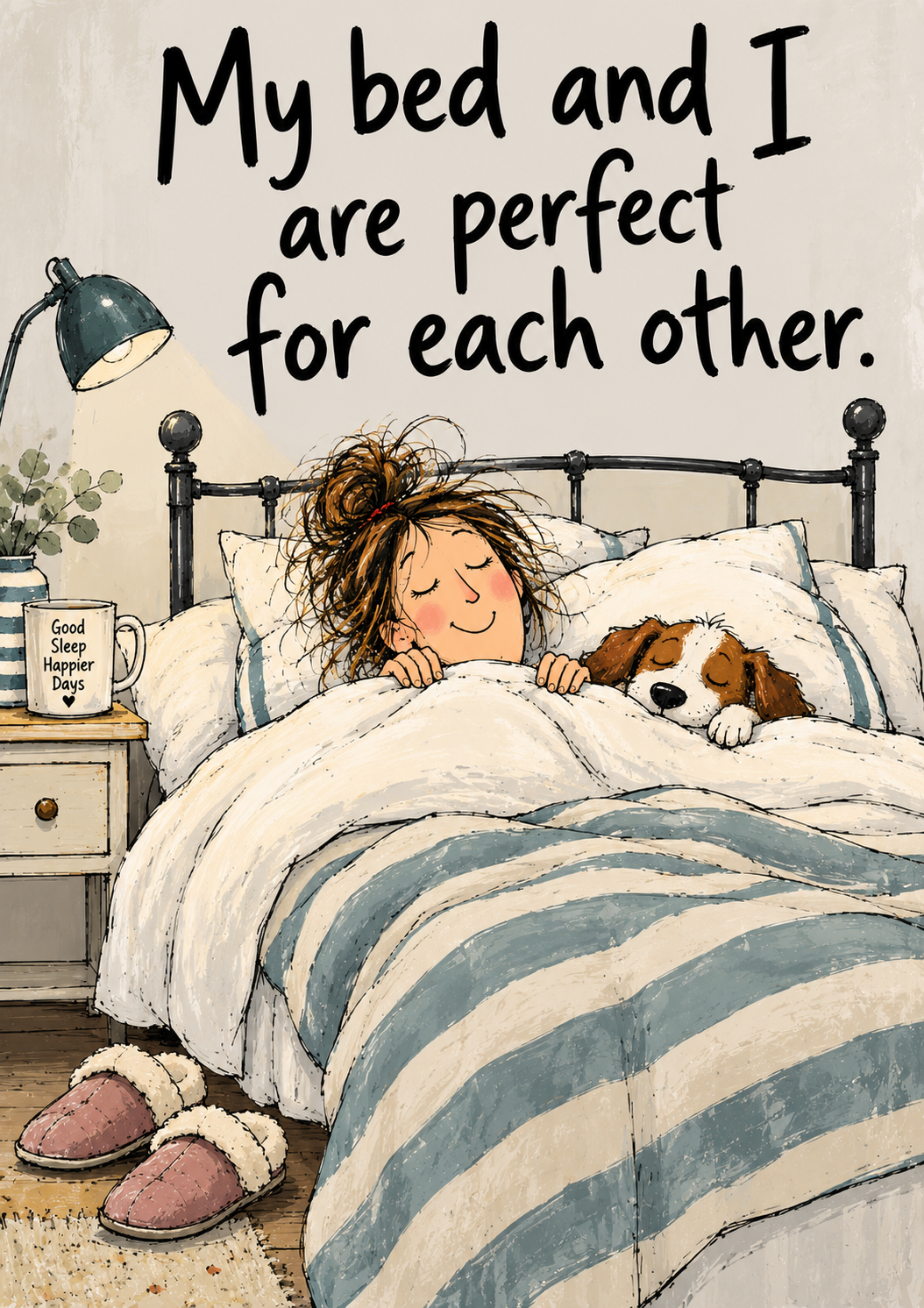 My Bed and I Are Perfect for Each Other - Art Print