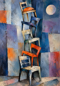 Abstract Stacked Houses - Art Print