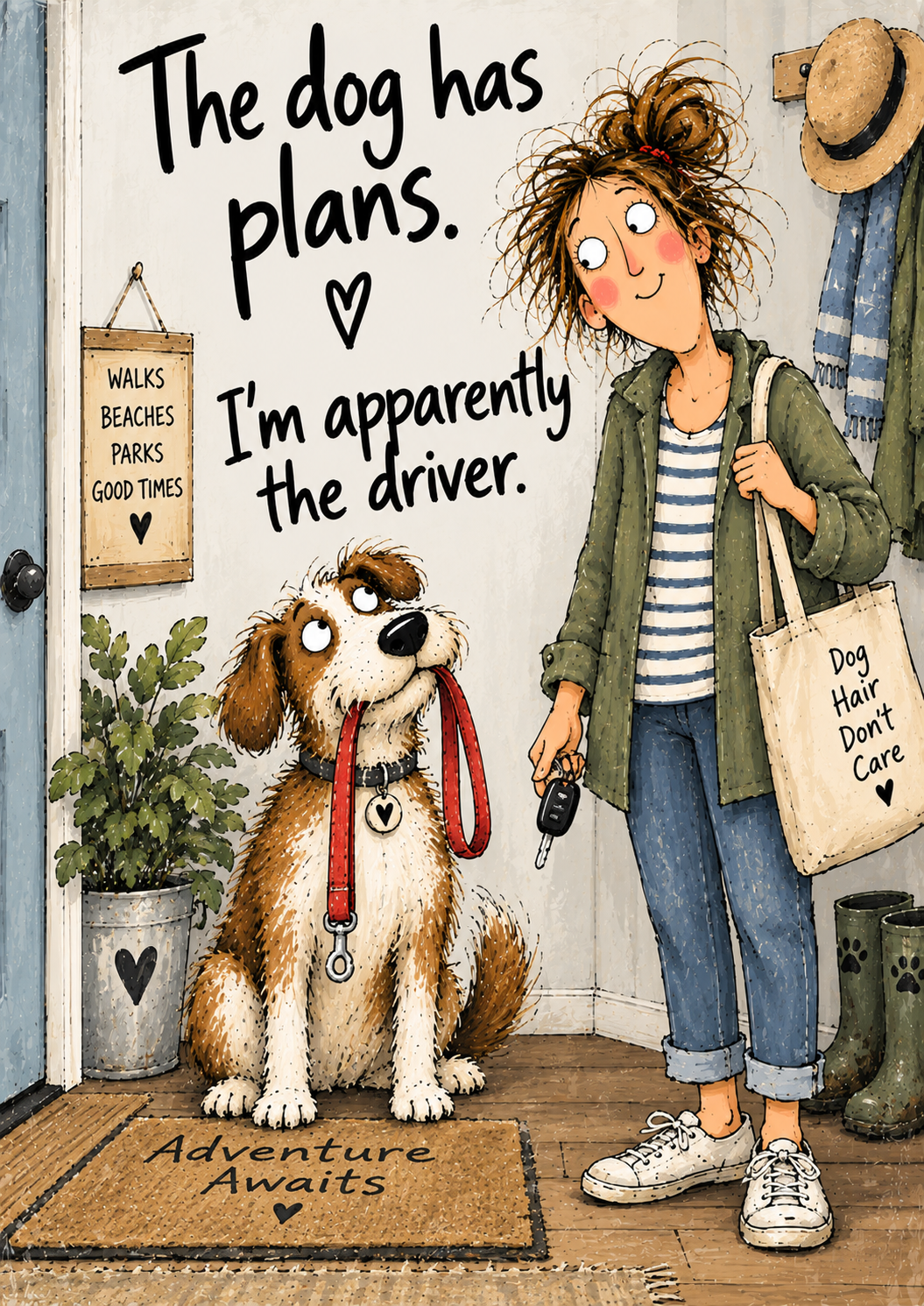 The Dog Has Plans. I'm Apparently the Driver — Art Print