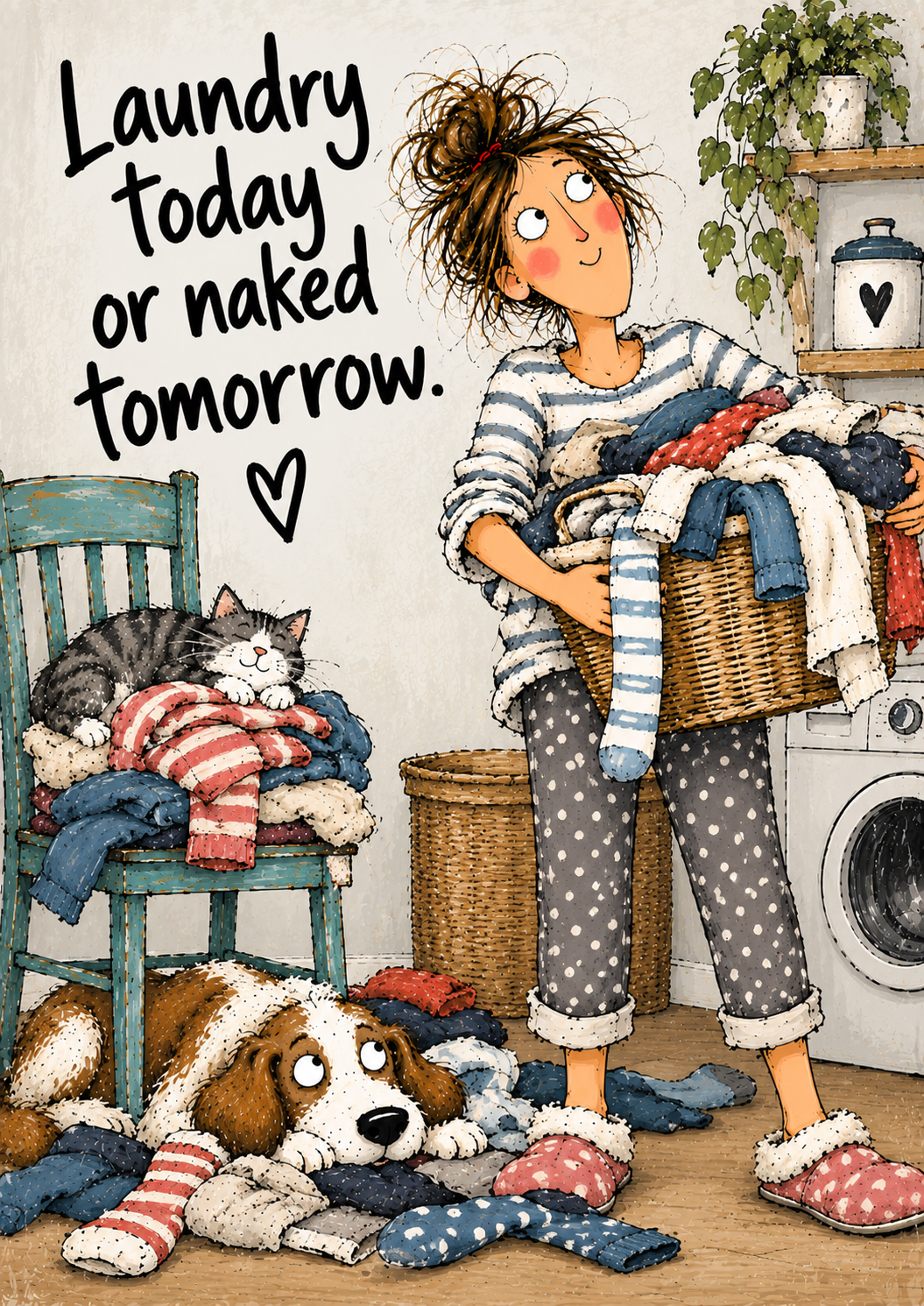 Laundry Today or Naked Tomorrow — Art Print