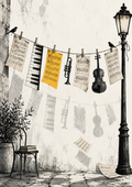 Music on the Line - Art Print