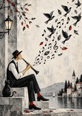 Music Takes Flight - Art Print