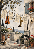 Music in the Mediterranean Sun — Art Print
