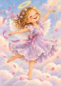 Dancing Little Angel - Girls Art Print