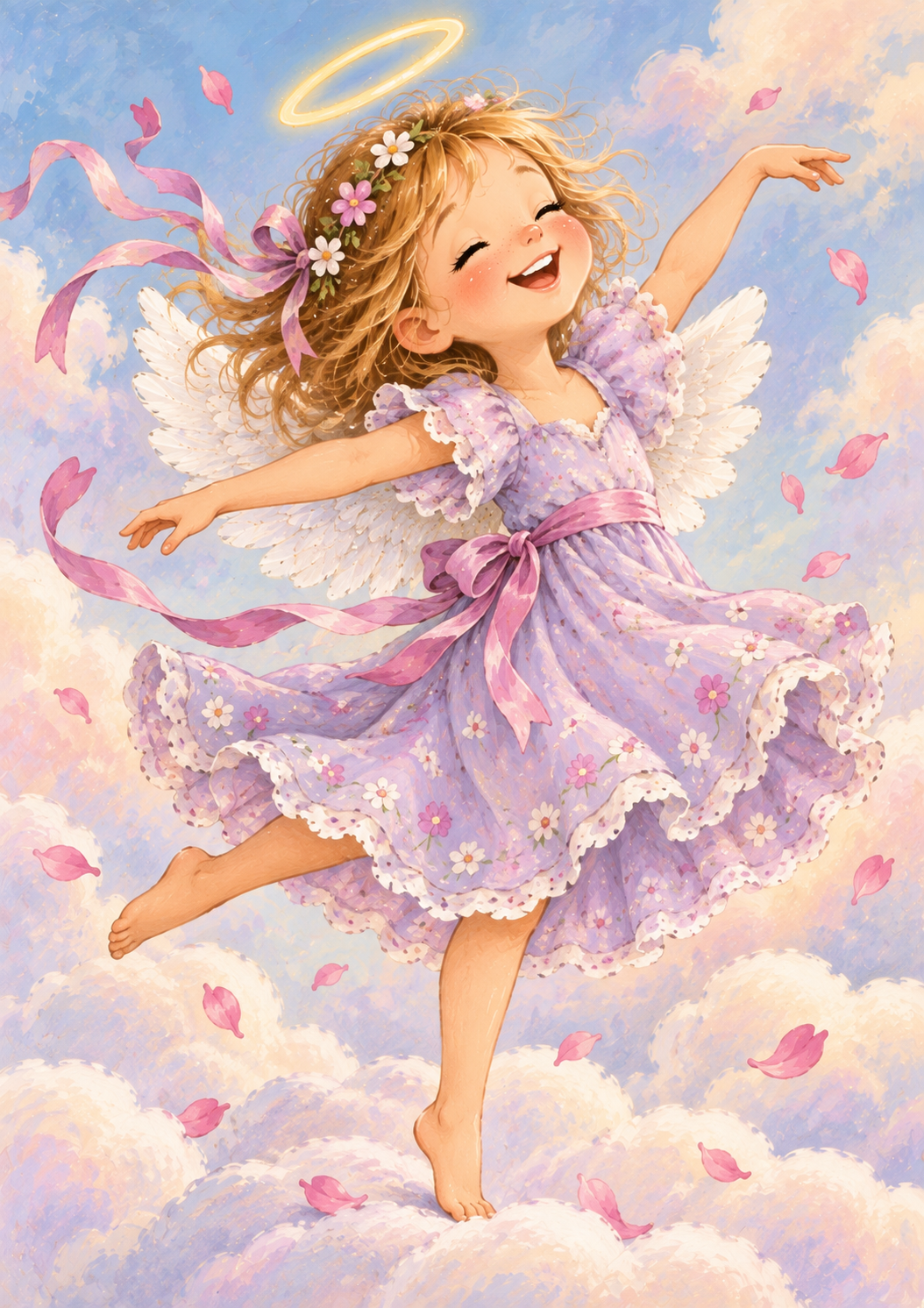 Dancing Little Angel - Girls Art Print