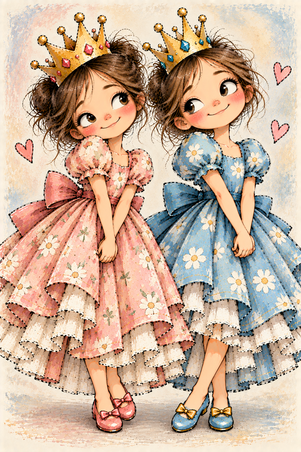 Princess Best Friends - Girls Art Print