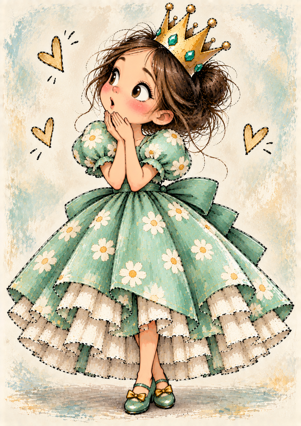 Little Daisy Princess - Girls Art Print