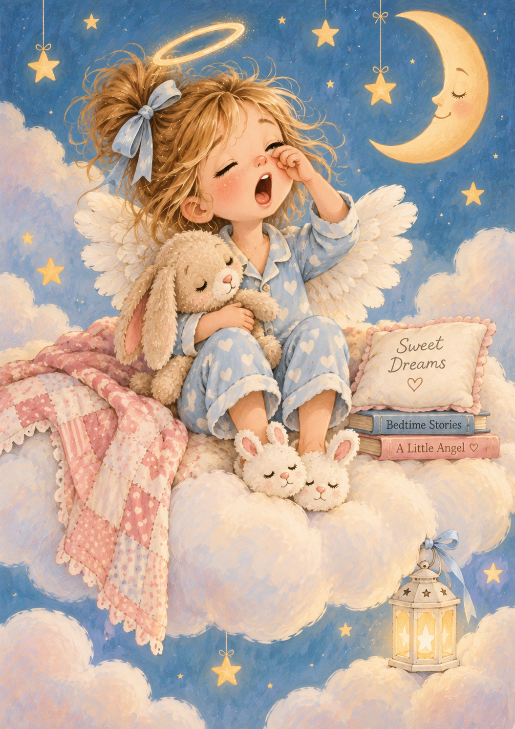 Sweet Dreams Little Angel - Girls Art Print