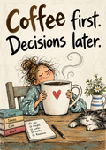 Coffee First. Decisions Later. - Art Print