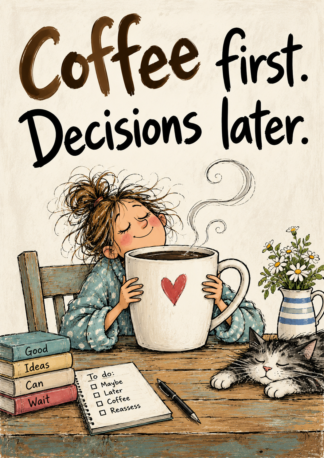 Coffee First. Decisions Later. - Art Print
