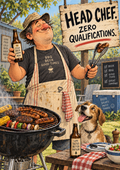 Head Chef, Zero Qualifications - Funny BBQ Art Print
