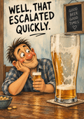 Well, That Escalated Quickly - Funny Beer Art Print