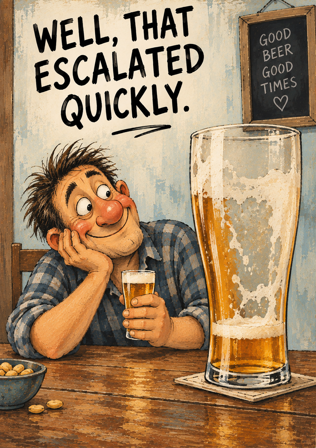 Well, That Escalated Quickly - Funny Beer Art Print