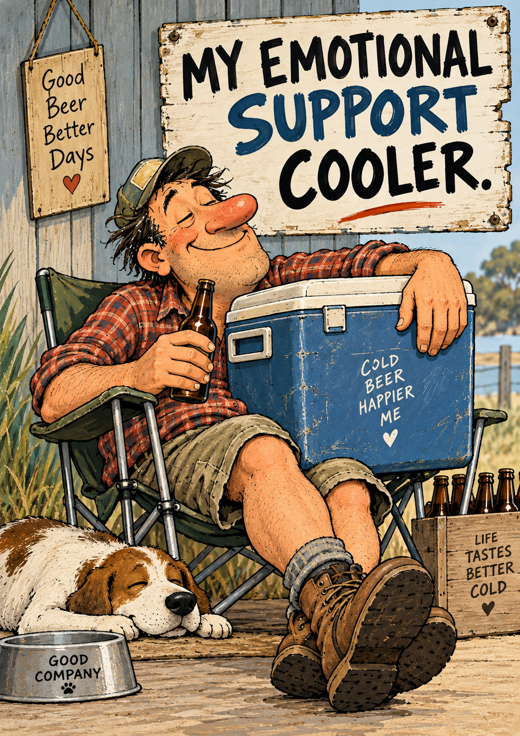 My Emotional Support Cooler - Funny Beer Art Print