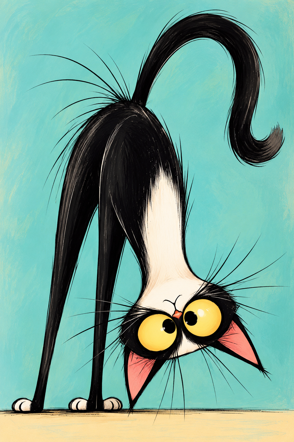 Upside Down Cat — Art Print