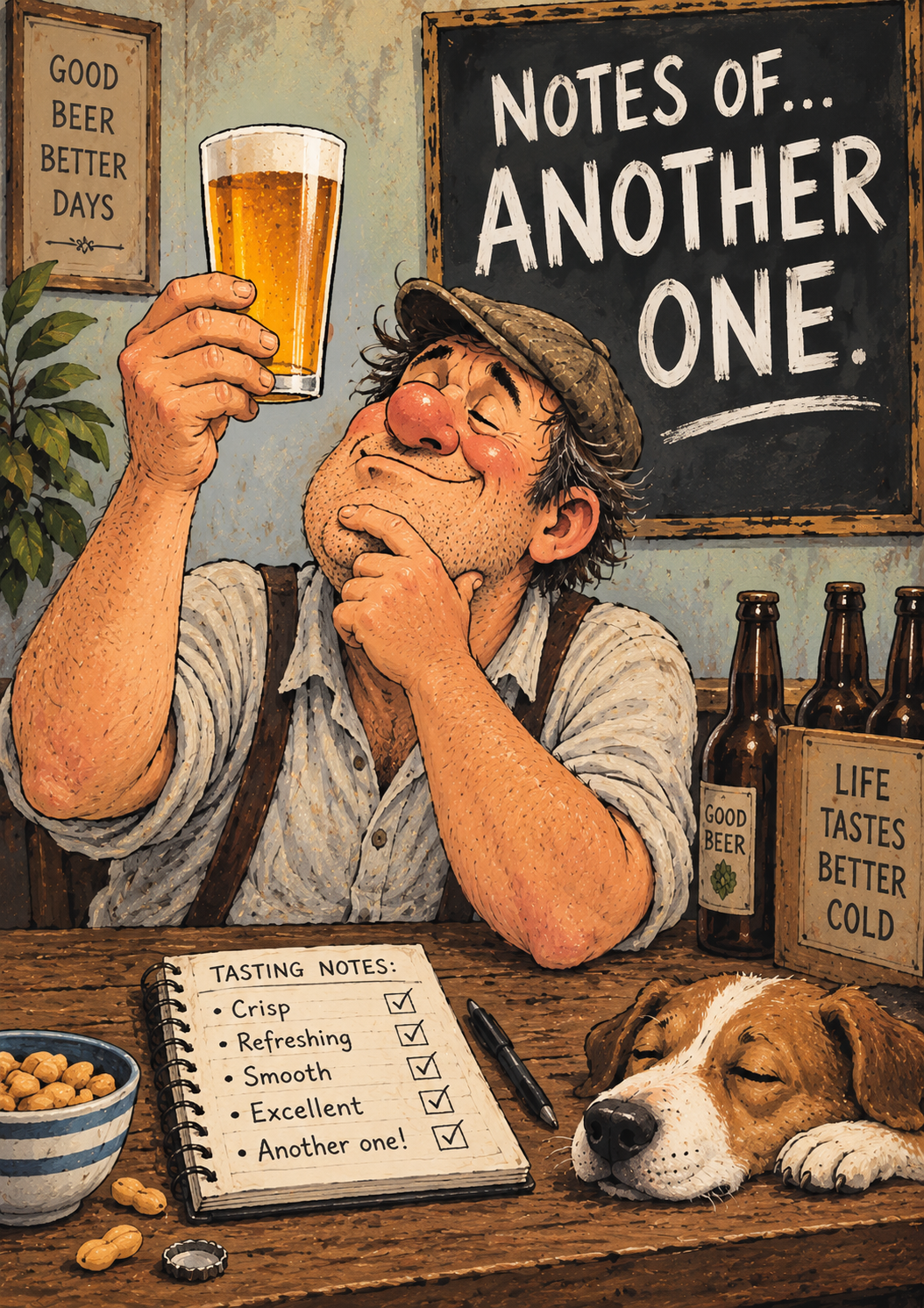 Notes of Another One - Funny Beer Art Print