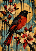 Robin in Bloom — Art Print