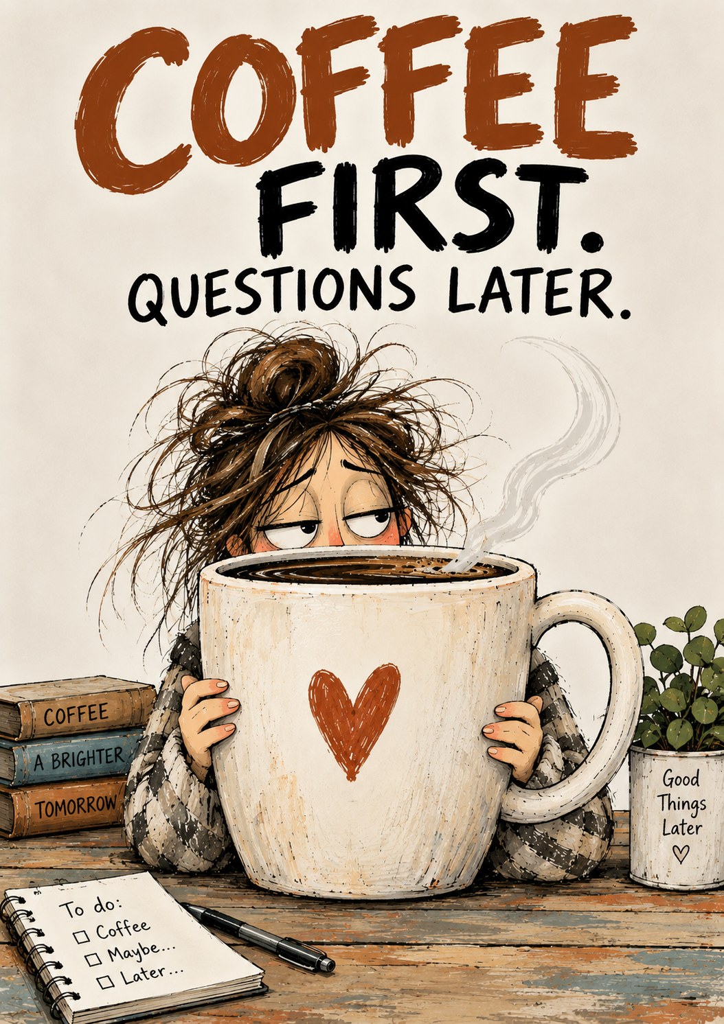 Coffee First. Questions Later. (Version 2) - Art Print
