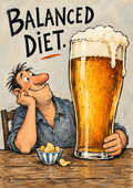 Balanced Diet - Funny Beer Art Print