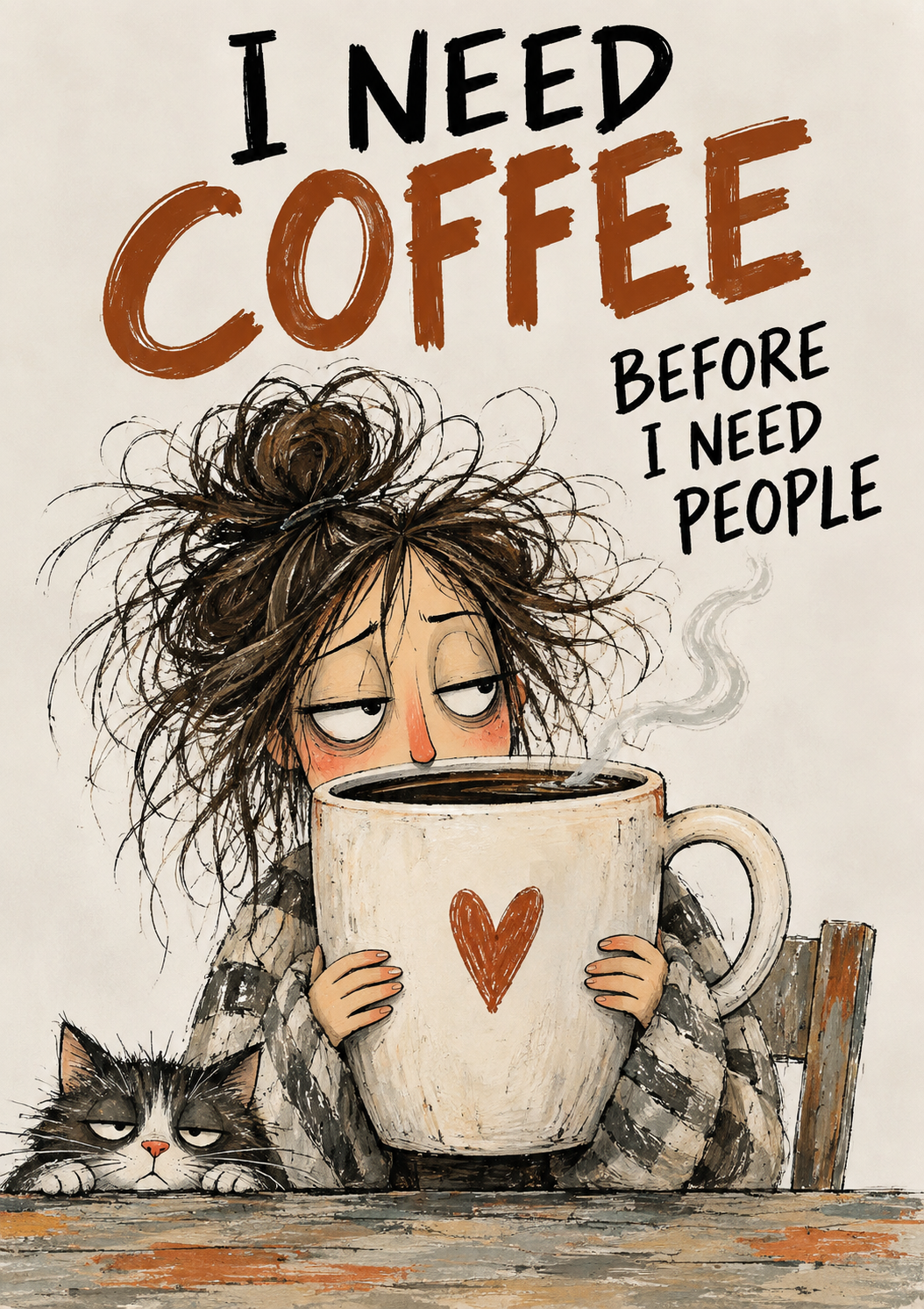 I Need Coffee Before I Need People - Art Print