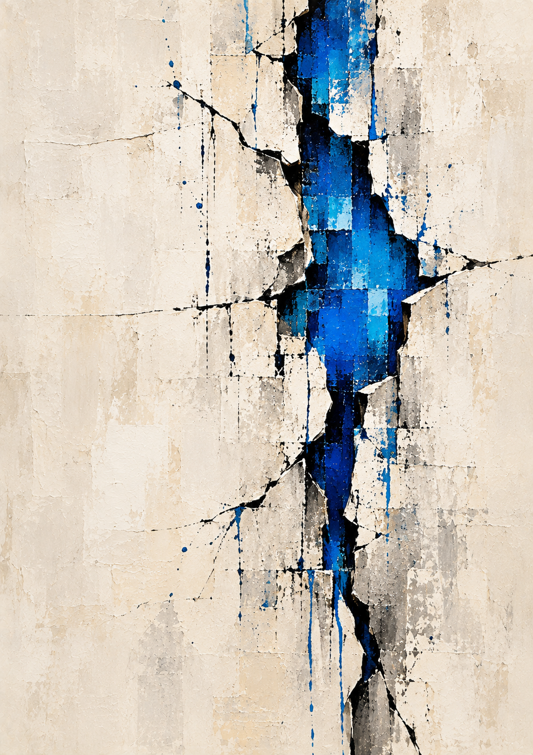 Electric Blue Abstract - Art Print