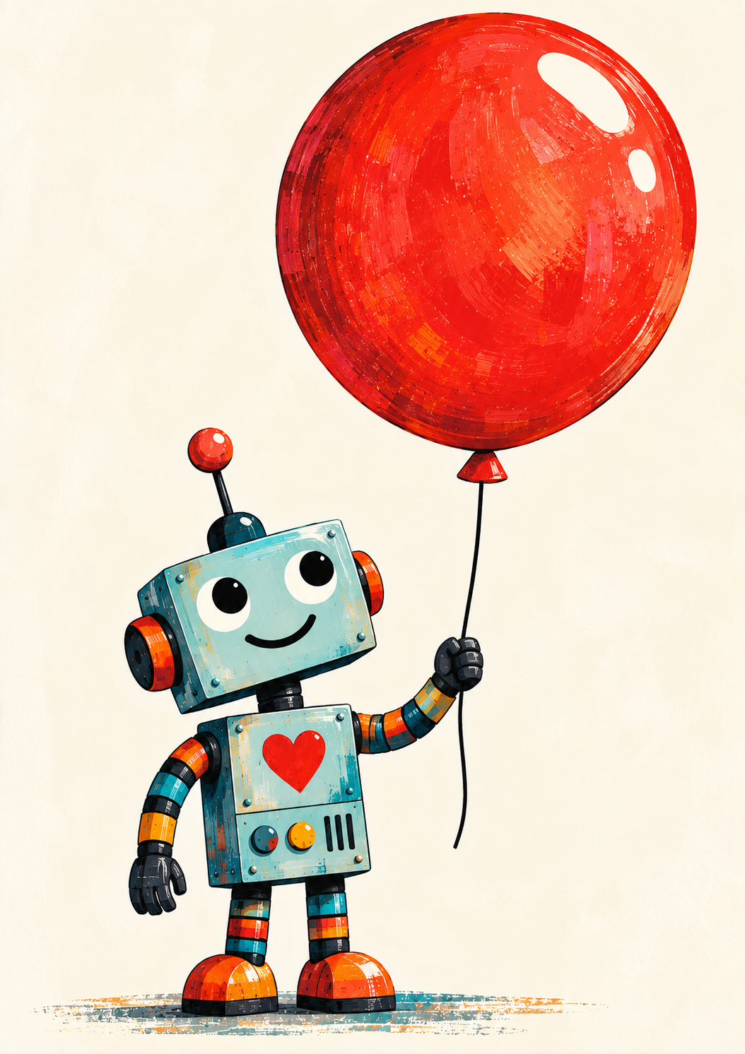 Balloon Robot - Kids Art Print