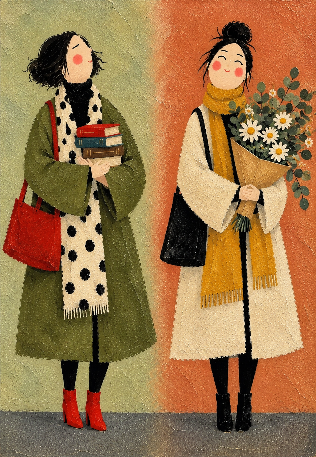 Books & Daisies — Art Print