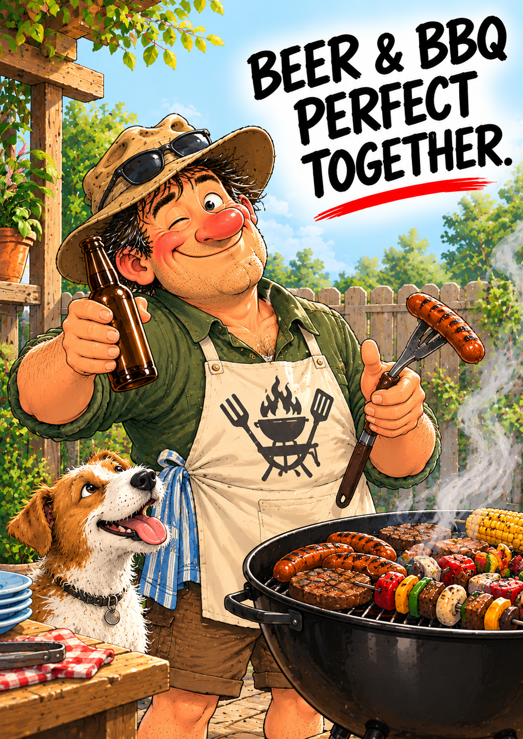 Beer & BBQ Perfect Together — Art Print