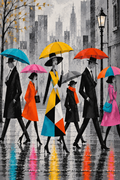 Rush Hour in the Rain — Art Print