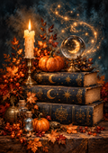 Autumn Spell — Mystical Halloween Still Life — Art Print