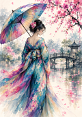 Cherry Blossom Waterside Reverie — Art Print
