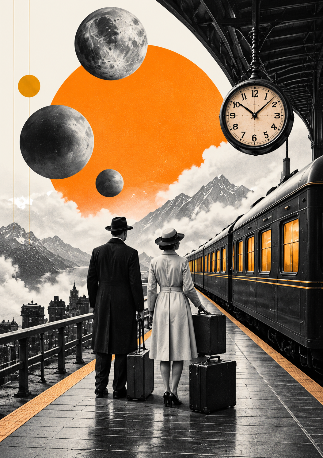 Cosmic Sunset at Platform Nine — Art Print