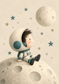 Small Astronaut, Big Universe — Art Print