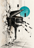 Breaking Through: Abstract Grand Piano - Art Print