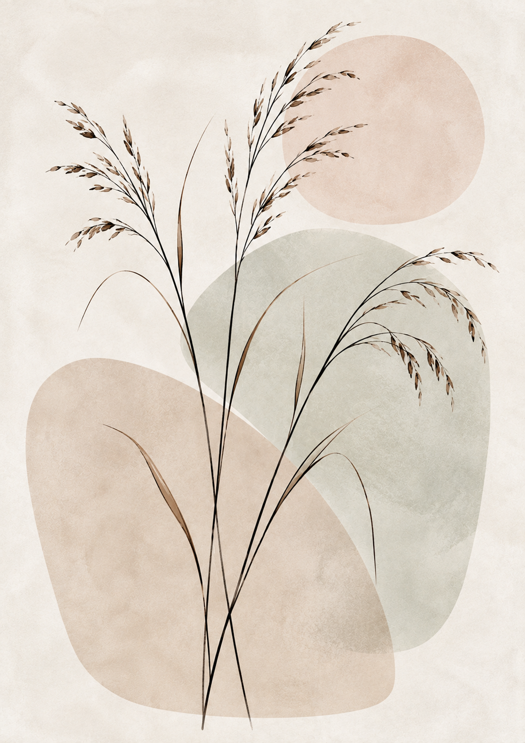 Gentle Grasses - Neutral Botanical Art Print