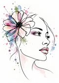 Pastel Bloom Watercolour Portrait