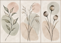 Soft Botanicals - Collage of 3 Neutral Art Prints