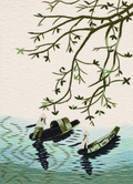 Embroidered Willow — Boats on Quiet Water — Art Print