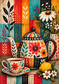 The Folk Art Teapot — Art Print