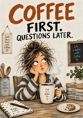 Coffee First. Questions Later. - Art Print