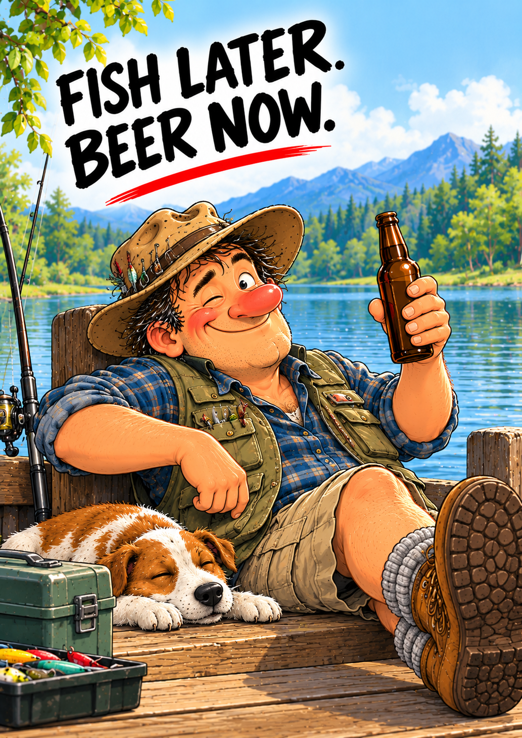 Fish Later. Beer Now — Art Print