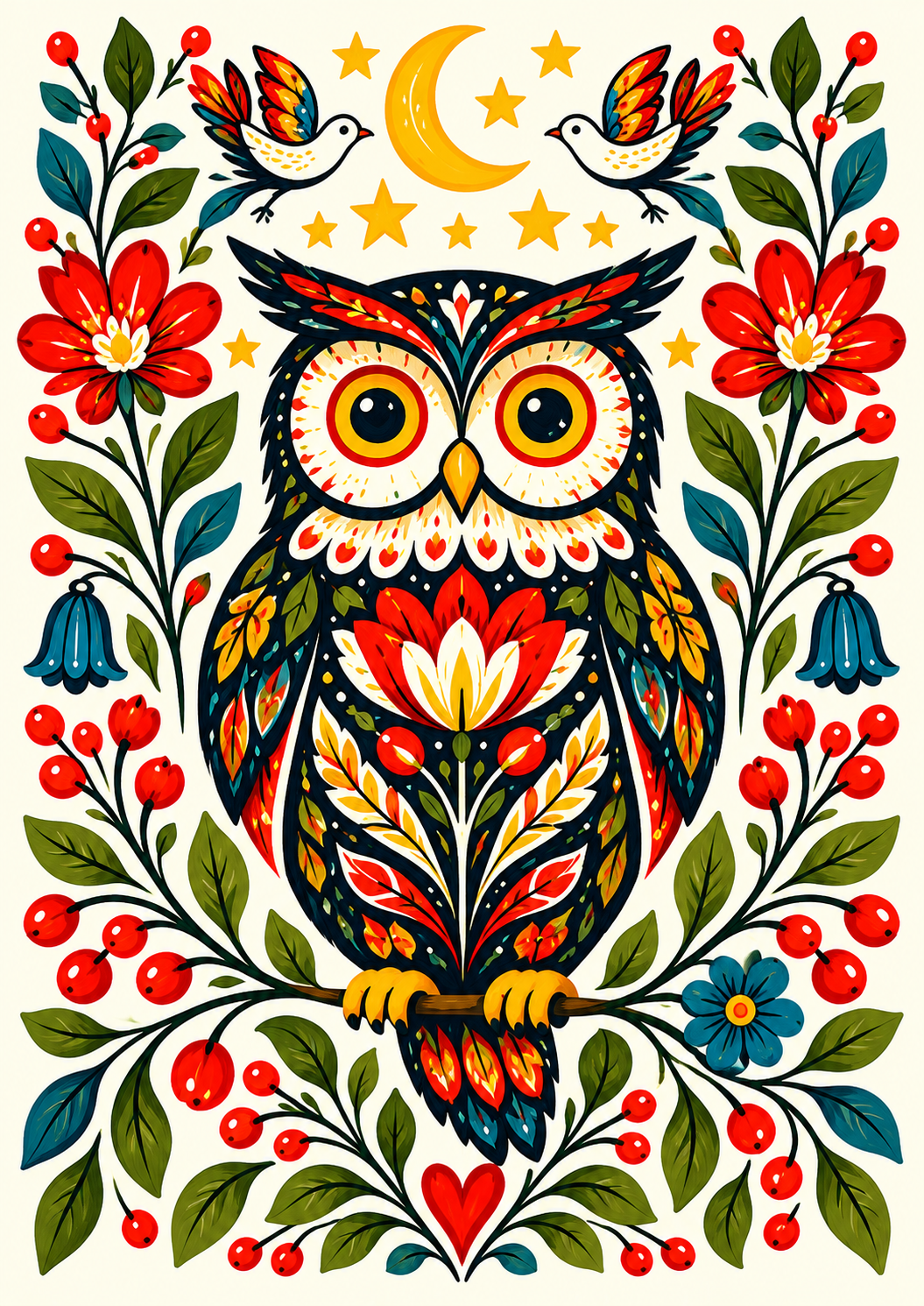 Christmas Owl Art Print | Keeper of Christmas Stars | ImageLane ...