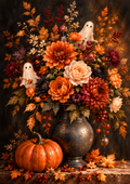 Ghostly Blooms — Autumn Floral Still Life — Art Print